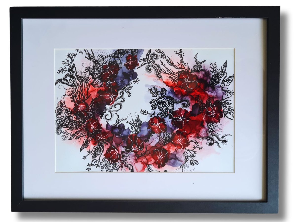 Original Abstract Wall Art – “Floral Wreath” – Hand-Painted in Ireland - Image 4