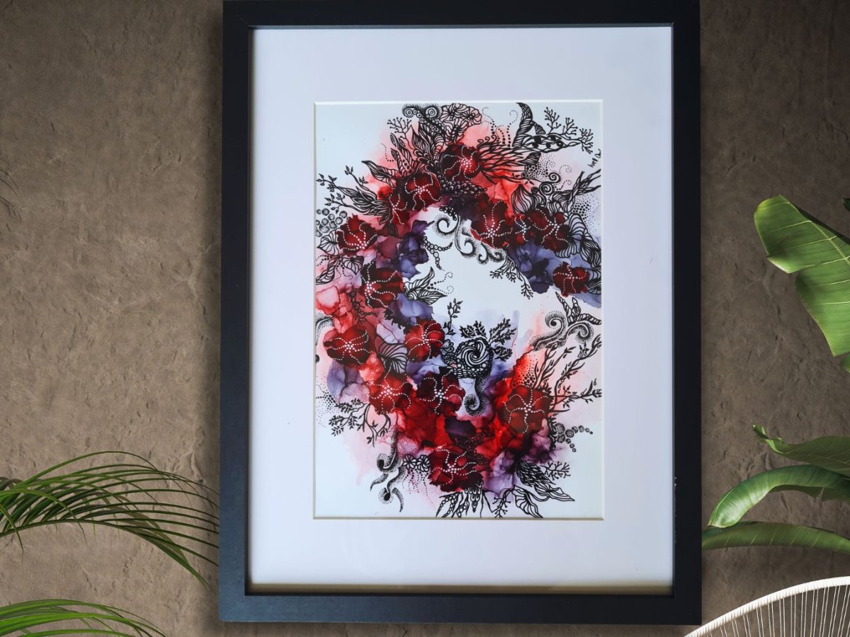 Original Abstract Wall Art – “Floral Wreath” – Hand-Painted in Ireland - Image 5
