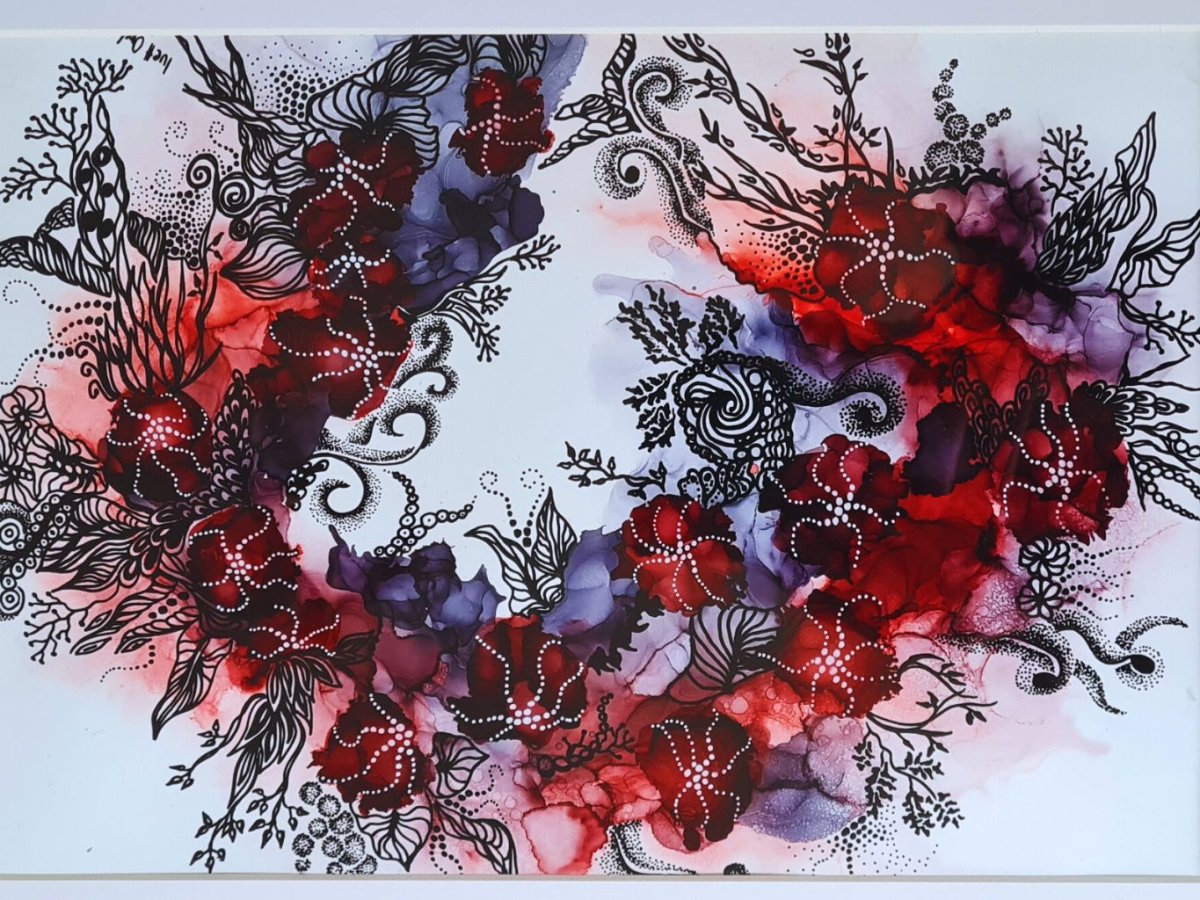 Original Abstract Wall Art – “Floral Wreath” – Hand-Painted in Ireland - Image 6