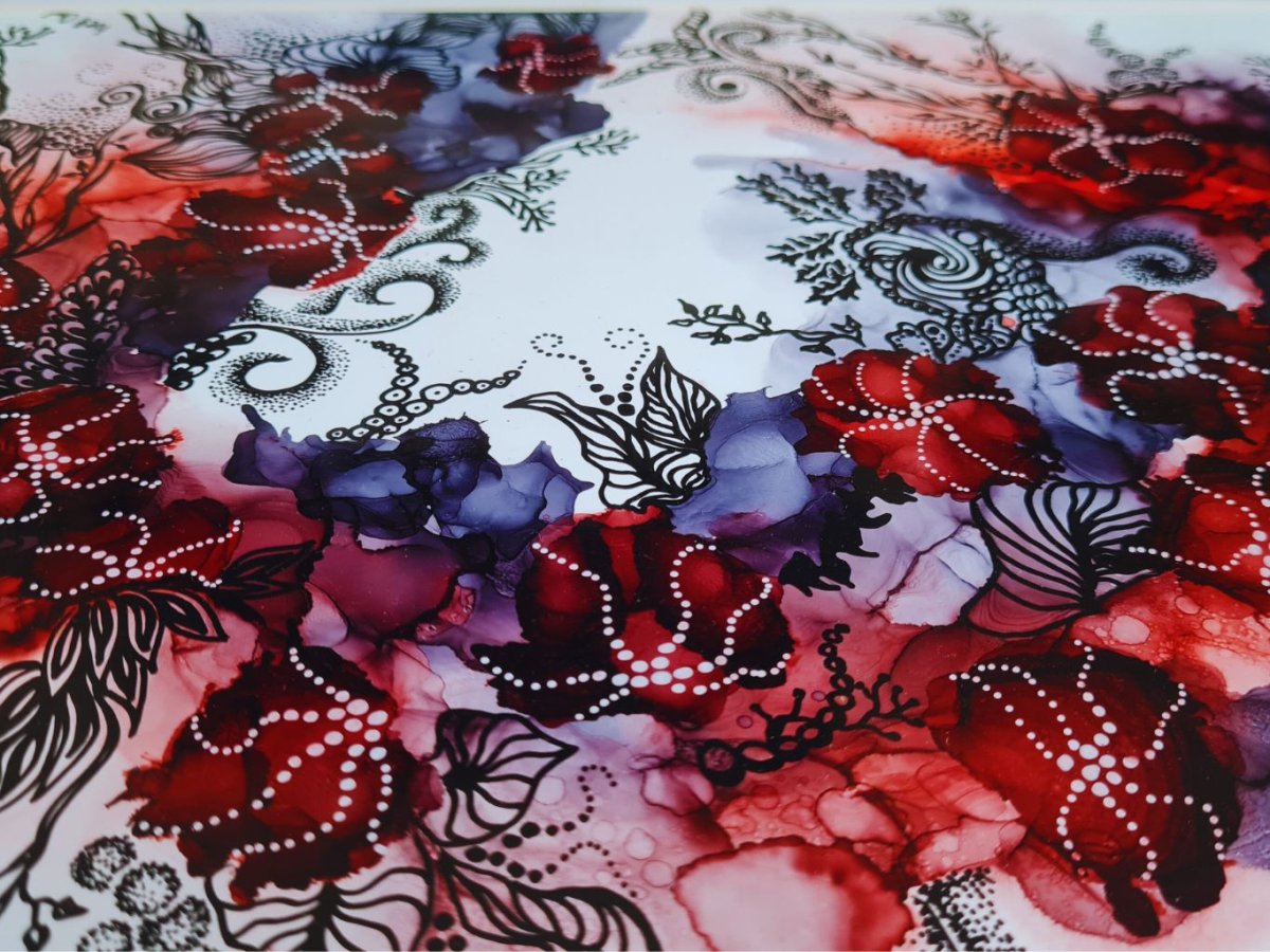 Original Abstract Wall Art – “Floral Wreath” – Hand-Painted in Ireland - Image 3