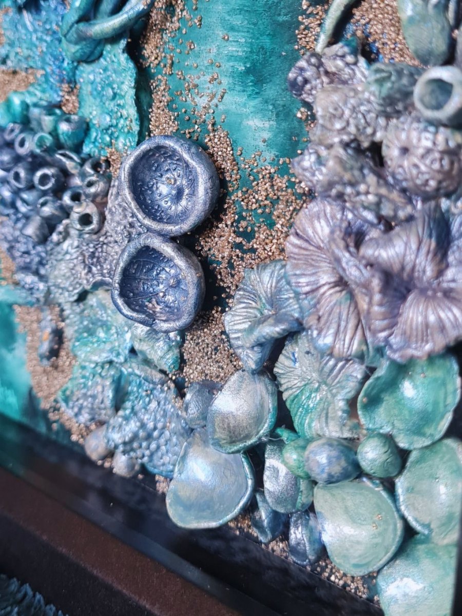 Coral Reef II – Framed Clay Coral Reef Wall Art - Image 5
