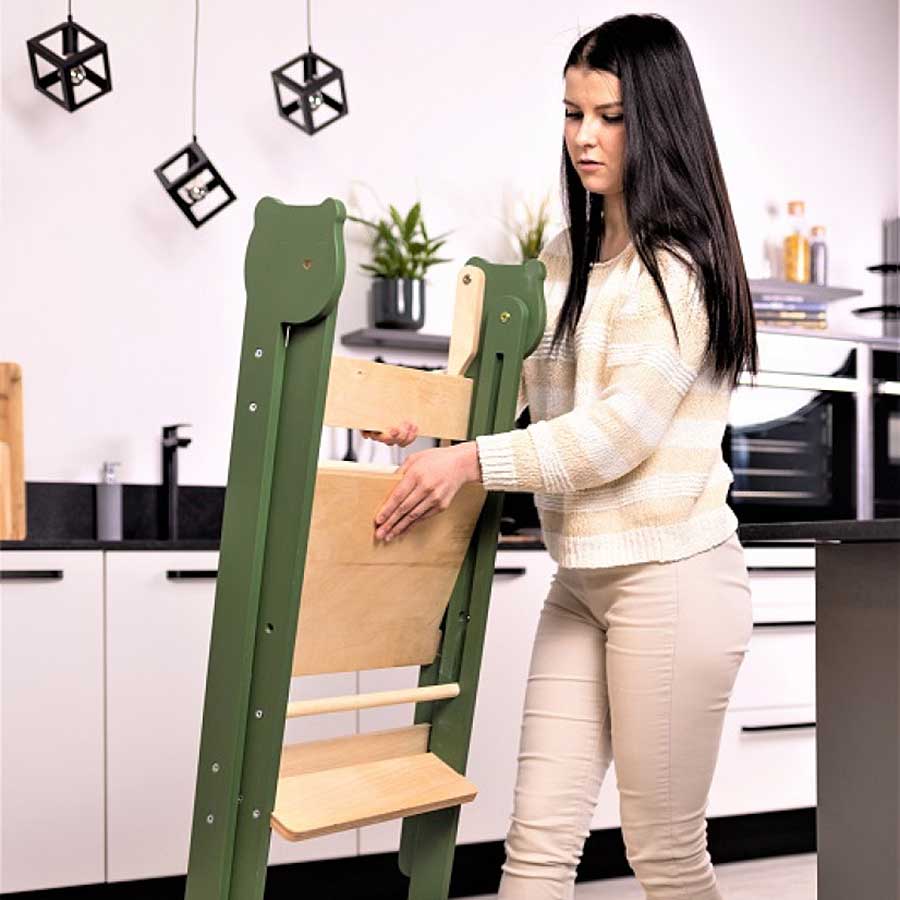 Adjustable & Foldable Kitchen Tower | Black | Personalised - Image 5