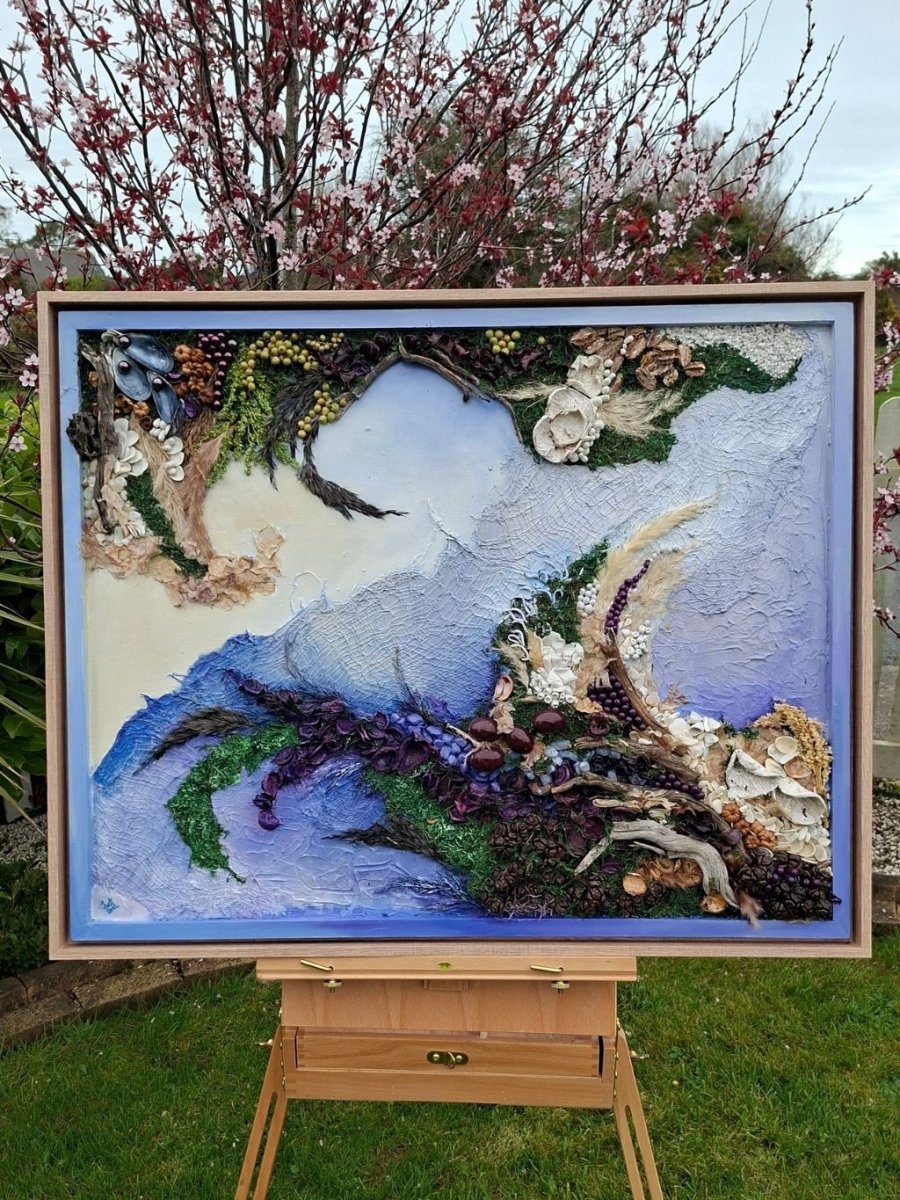 The Horizon of Roots – Large Sculptural Mixed Media Wall Art (80 x 64 cm, Framed) - Image 3