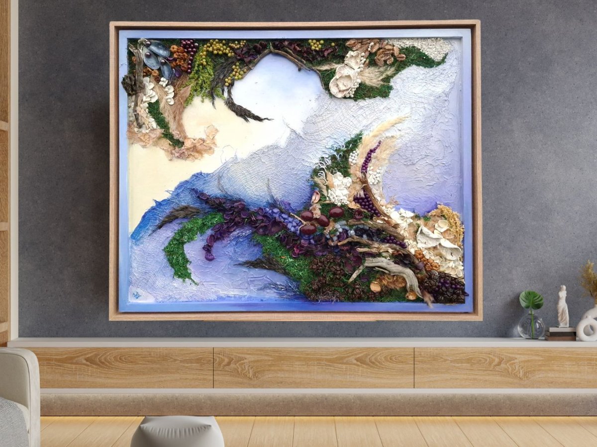 The Horizon of Roots – Large Sculptural Mixed Media Wall Art (80 x 64 cm, Framed) - Image 6