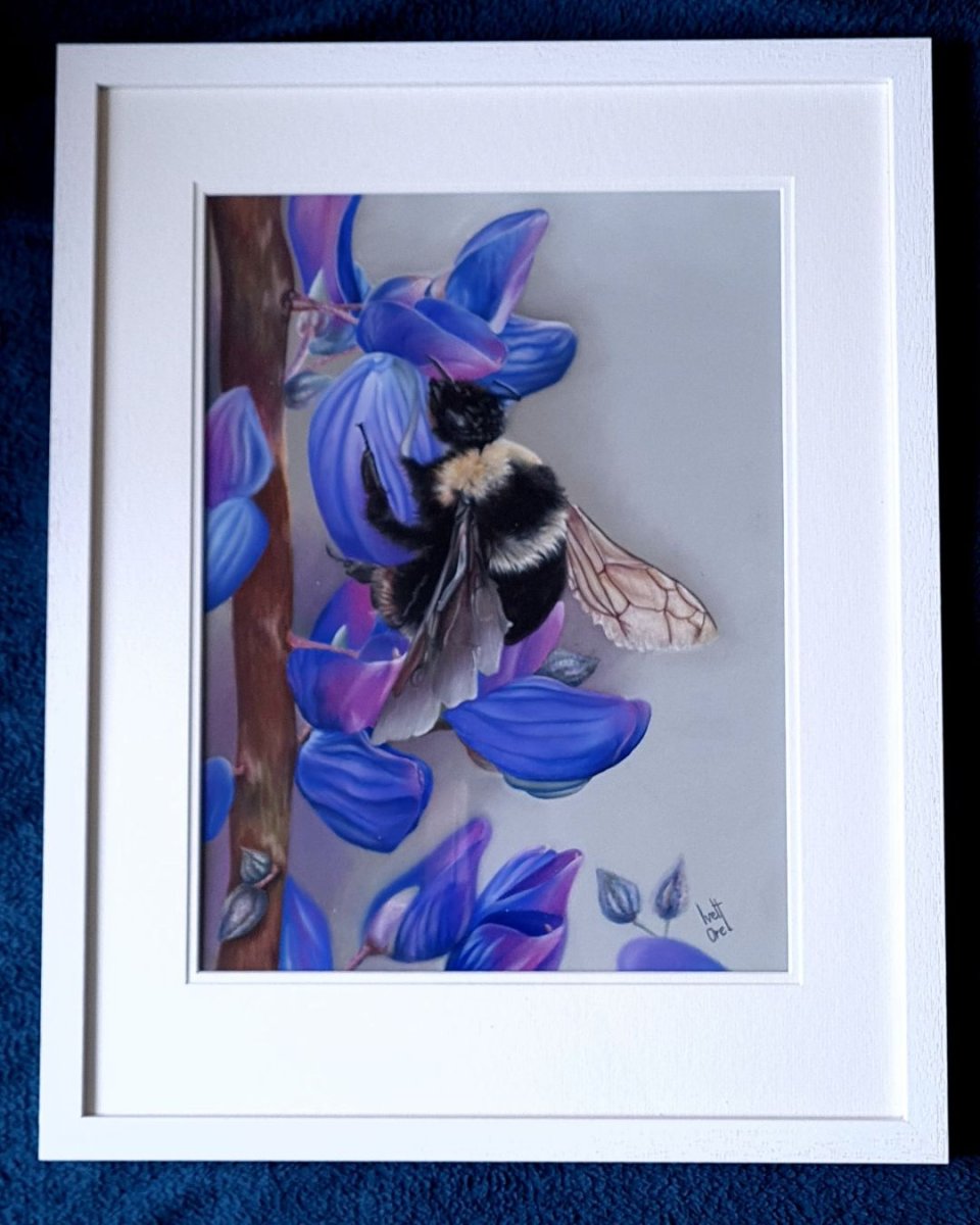 Buzz & Blooms Original Soft Pastel Painting - Image 4