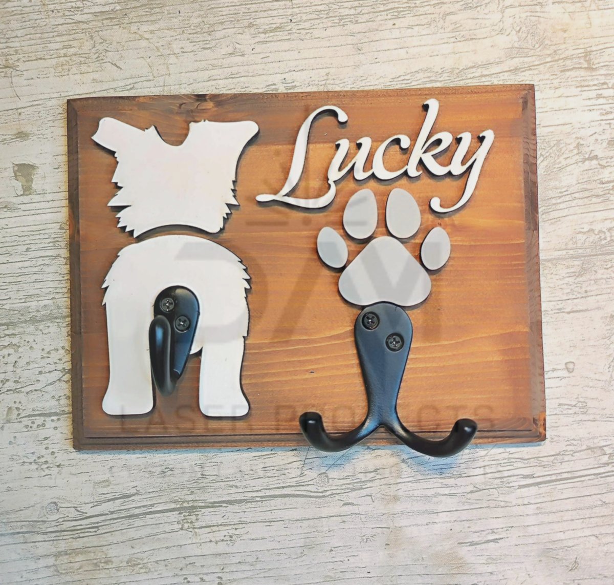 Personalised Dog Lead Hanger | Dog Leash Holder | 3 Hooks - Image 2